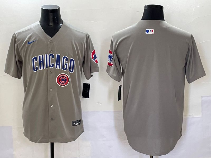 Men 2025 Chicago Cubs Blank Grey Game Nike MLB Jersey style 34->chicago cubs->MLB Jersey